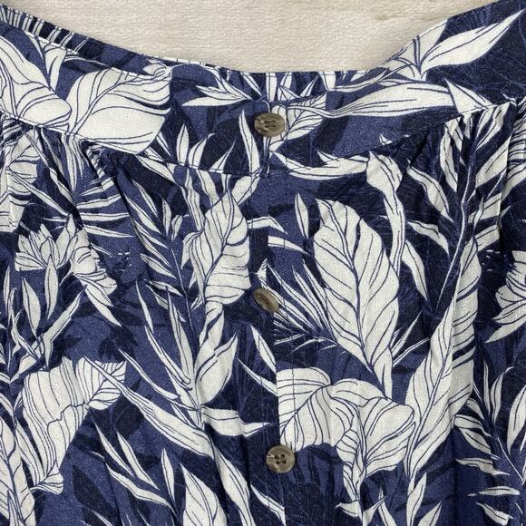 Angels Forever Young Top Womens 3X Blue Floral Boho Flowy Rayon Cruise Hawaiian - Picture 3 of 9